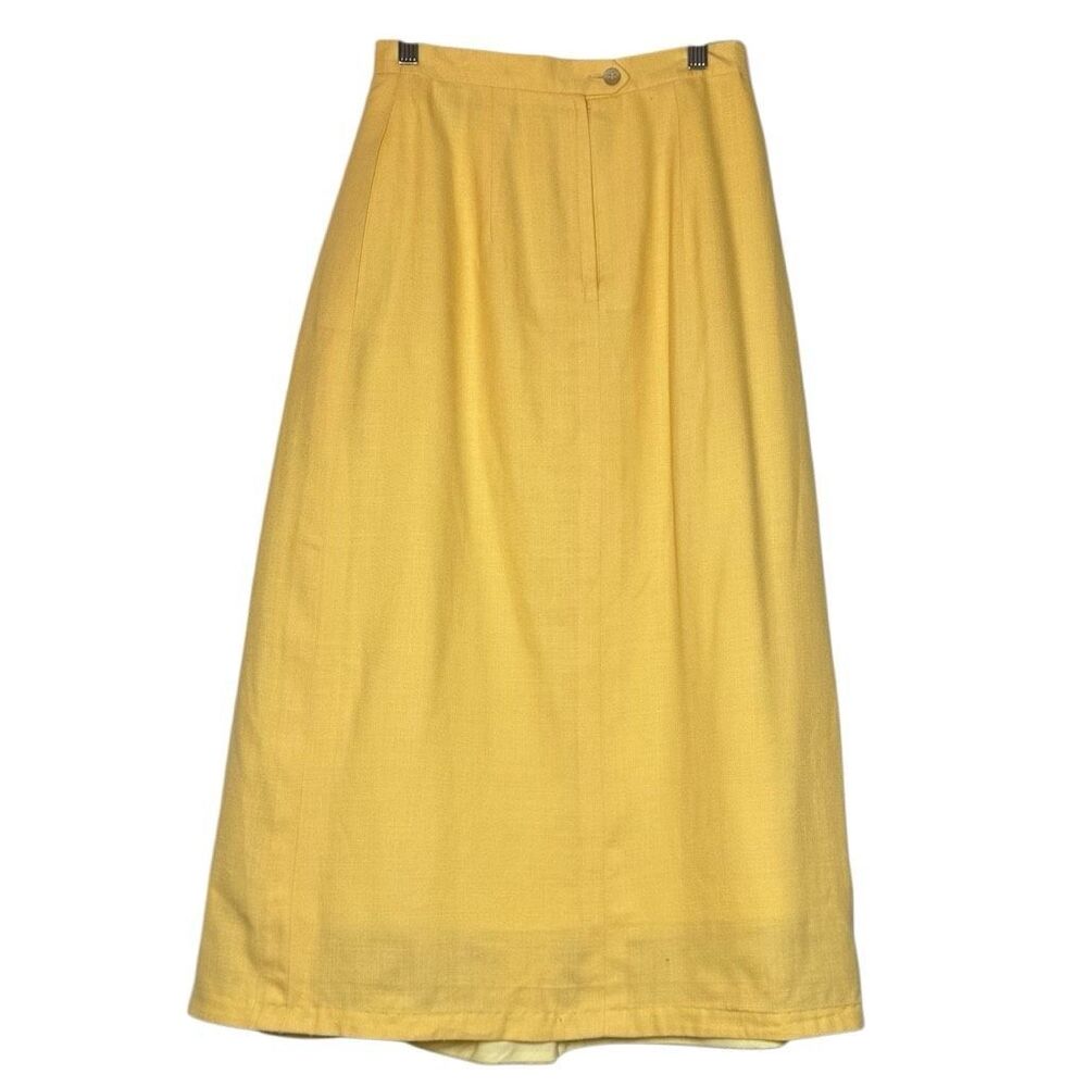 Di Benedetto Womens Yellow A-line Maxi Skirt Size 6 Pleated USA